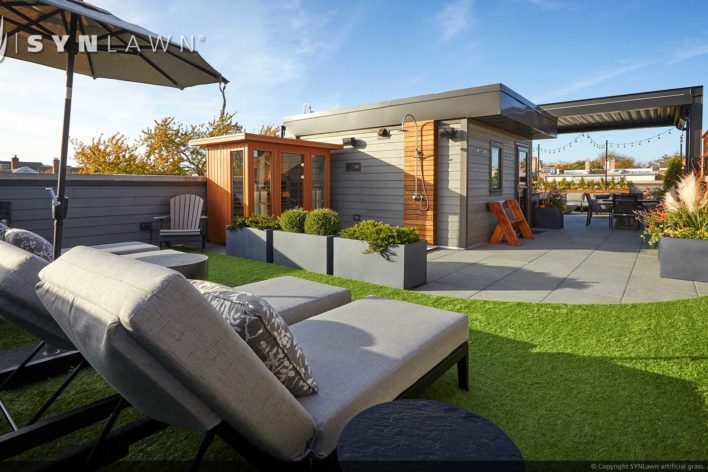 SYNLawn Milwaukee WI artificial grass for roof top rooftop lounge area
