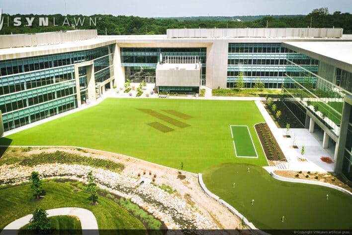 SYNLawn Milwaukee WI commercial artificial grass for office buildings campus courtyards